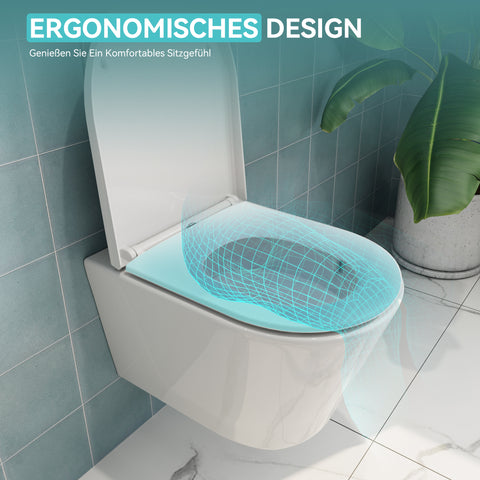 HOROW UG10R Wand-WC 53,9 cm – Weiß