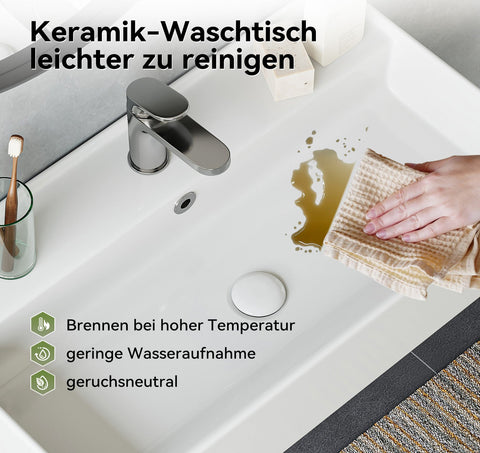 HOROW F08R-S5531W Rechteckiges Waschbecken mit dünnem Rand – Aufsatz- oder Hängewaschbecken mit Hahnloch