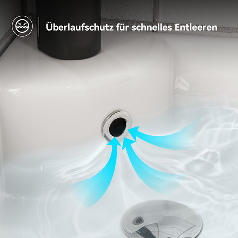 HOROW F08R-T4633W Eckiges Waschbecken 32×32 cm – Kleines Wand- & Aufsatzwaschbecken mit Hahnloch, Dünner Rand