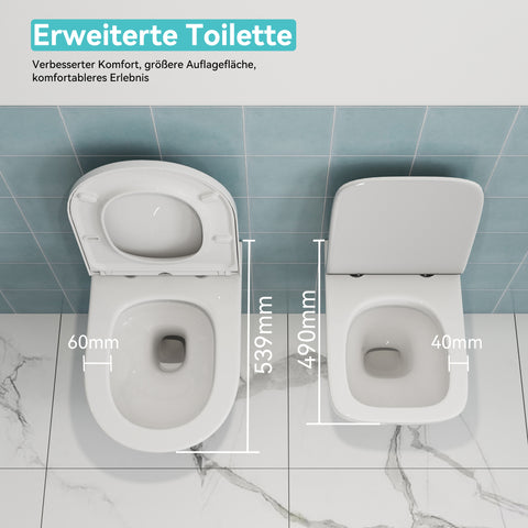 HOROW UG10R Wand-WC 53,9 cm – Weiß
