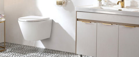 HOROW UG10R Wand-WC mit Absenkautomatik | Leise Spülung & Wassersparend | Superspin | 53,9 cm – Weiß