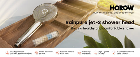 HOROW HS01 Rainpure Duschkopf mit Filter – 3 Strahlarten, 3 Kartuschen