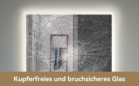 HOROW M7090S | Badezimmer Wandspiegel LED mit Beleuchtung | Dimmbar | Entfoggend | Touch-Schalter | 70x90 cm