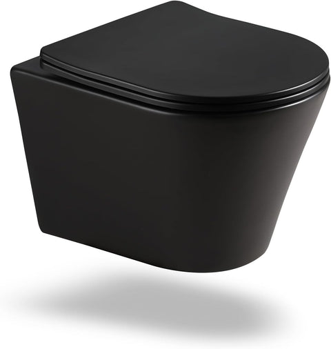 HOROW UG08R-B Wand-WC Mattschwarz mit Softclose-Sitz