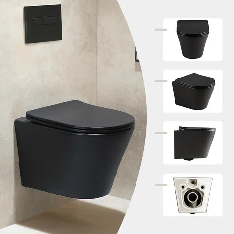 schwarze Toilette