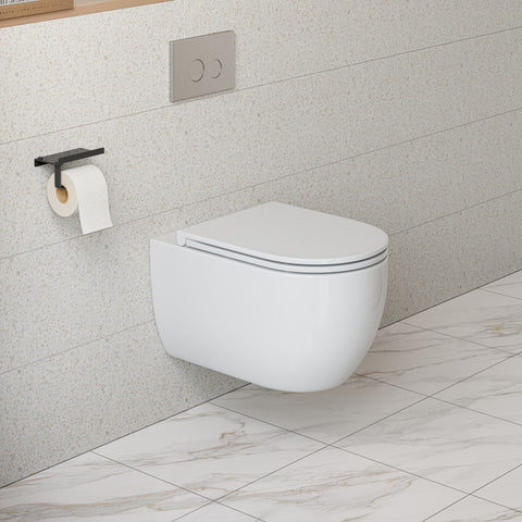 HOROW UG16R Spülrandloses Wand-WC mit Soft-Close-Deckel, 54×36×35,5 cm