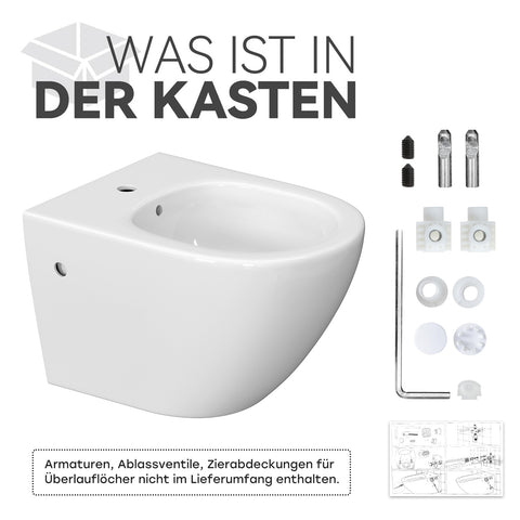 HOROW UB02R Wand-Bidet spülrandlos Moderne WC-Dusche 49×36×32,5 cm