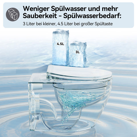 HOROW UG09R-B Wand-WC spülrandlos | WC Sitz mit Absenkautomatik | Superspin Spülung | schwarz | Geräuscharmes Spülen | Keramik