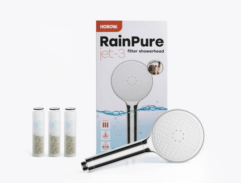 HOROW HS01 Rainpure Duschkopf mit Filter – 3 Strahlarten, 3 Kartuschen