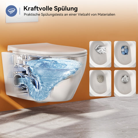 HOROW UG09R Wand-WC aus Keramik mit Soft-Close-Sitz & Superspin-Spülung