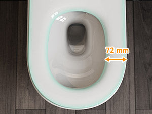 HOROW W384 Wand-WC spülrandlos, Hänge-Toilette mit 360° Superspin-Spülung