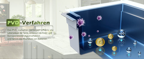 HOROW S03W-S6244S Spülbecken Edelstahl – 1 Becken, Einbauspüle Küche mit Siphon & Spülkorb, öl- & kratzfest,62x44 cm