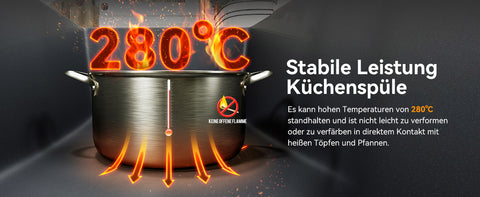 HOROW A09R-S6045B Granit Spülbecken Schwarz – Einbauspüle mit 1 Becken & Hahnloch, Küchenspüle inkl. Siphon, Großes Küchenwaschbecken 60×45 cm