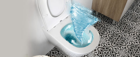 HOROW UG10R Wand-WC mit Absenkautomatik | Leise Spülung & Wassersparend | Superspin | 53,9 cm – Weiß