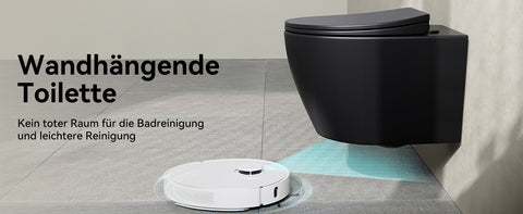 HOROW UG09R-B Wand-WC spülrandlos | WC Sitz mit Absenkautomatik | Superspin Spülung | schwarz | Geräuscharmes Spülen | Keramik