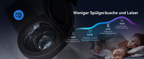 HOROW UG09R-B Wand-WC spülrandlos | WC Sitz mit Absenkautomatik | Superspin Spülung | schwarz | Geräuscharmes Spülen | Keramik