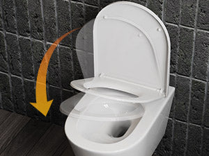 HOROW W384 Wand-WC spülrandlos, Hänge-Toilette mit 360° Superspin-Spülung