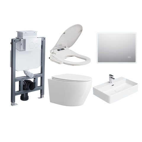 HOROW UG09R Wand-WC aus Keramik mit Soft-Close-Sitz & Superspin-Spülung
