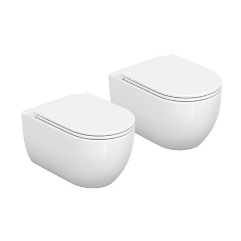 HOROW UG16R Spülrandloses Wand-WC mit Soft-Close-Deckel, 54×36×35,5 cm