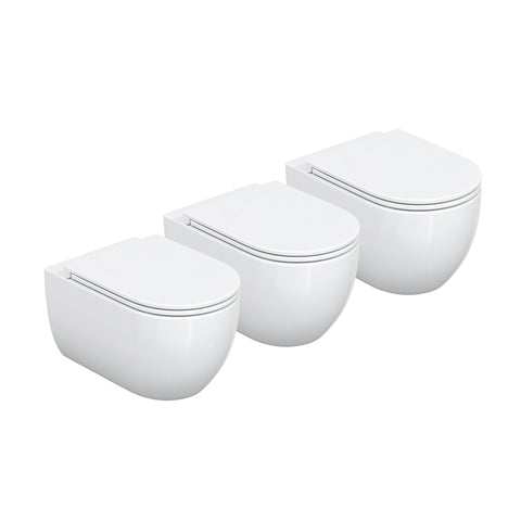 HOROW UG16R Spülrandloses Wand-WC mit Soft-Close-Deckel, 54×36×35,5 cm