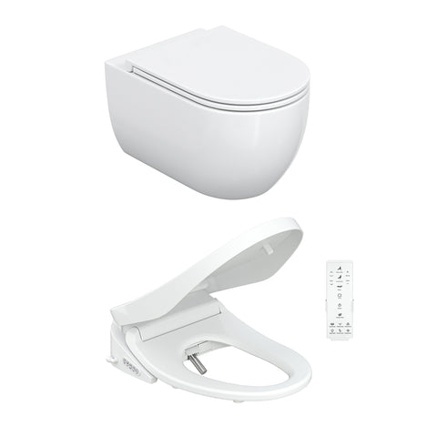 HOROW UG16R Spülrandloses Wand-WC mit Soft-Close-Deckel, 54×36×35,5 cm