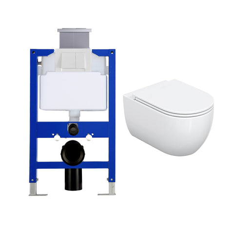 HOROW UG16R Spülrandloses Wand-WC mit Soft-Close-Deckel, 54×36×35,5 cm