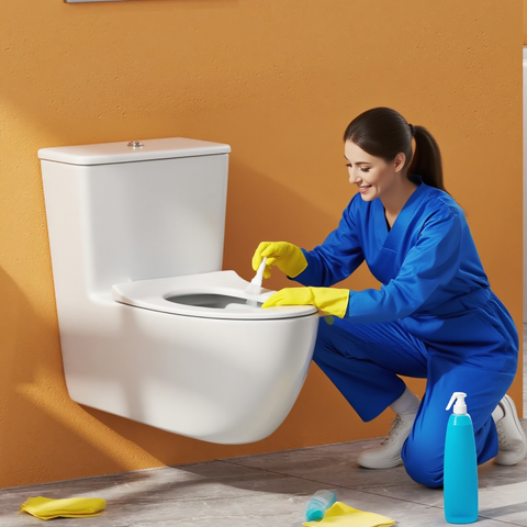 HOROW UG15R Wand-WC, spülrandlose Toilette aus Keramik, 52,5 × 36 × 36,5 cm