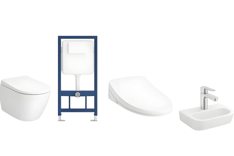 HOROW UG16R Spülrandloses Wand-WC mit Soft-Close-Deckel, 54×36×35,5 cm