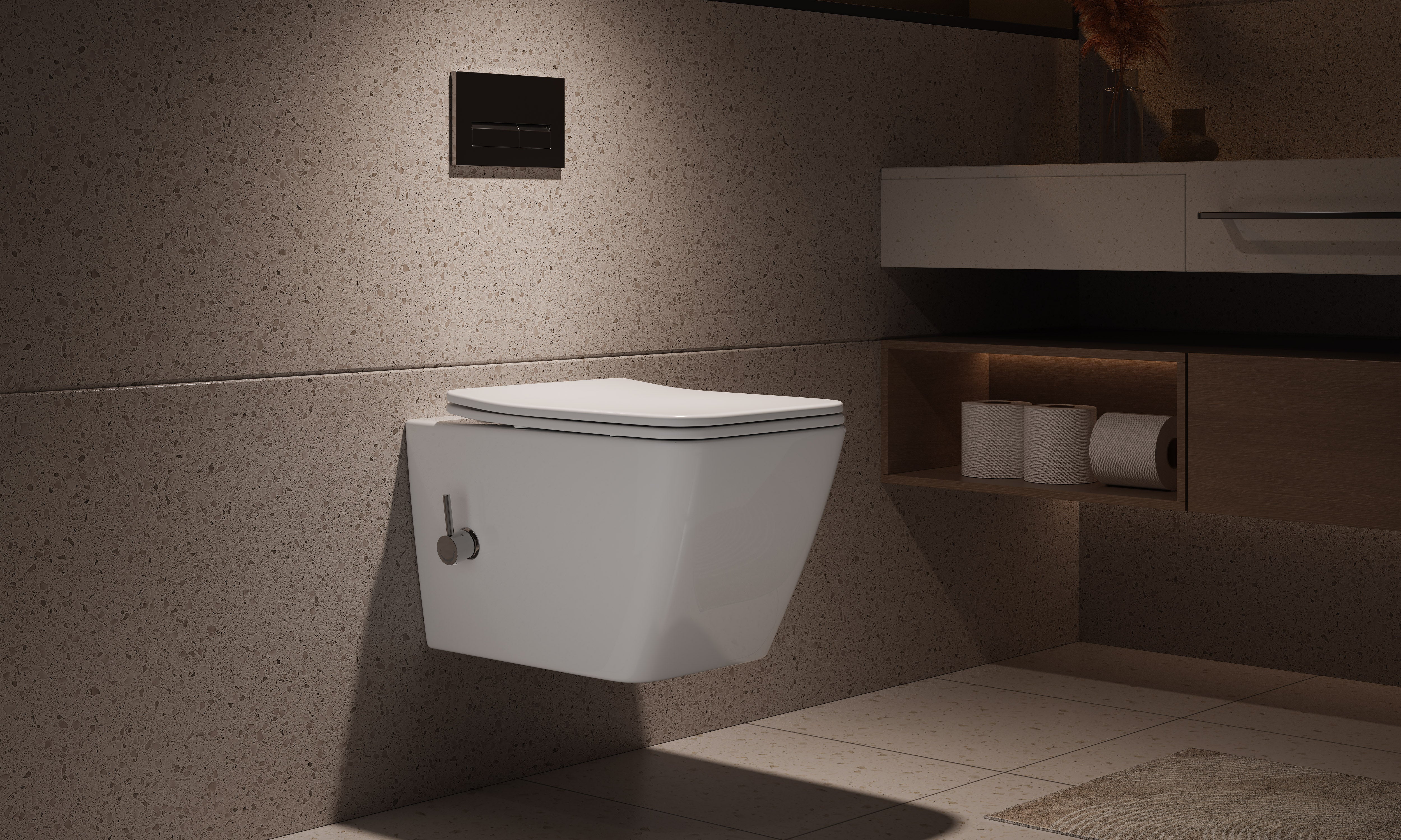 🧼  L02U – Quadratisches Wand-WC für modernes Badezimmer