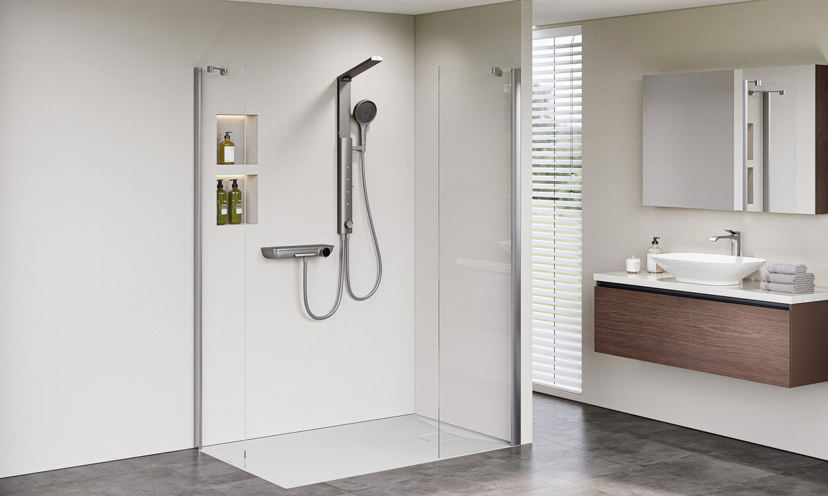 Duschsystem Mit Regendusche Und Handbrause – Set Fürs Badezimmer In Silber, Inkl. Seifenablage Regendusche Set