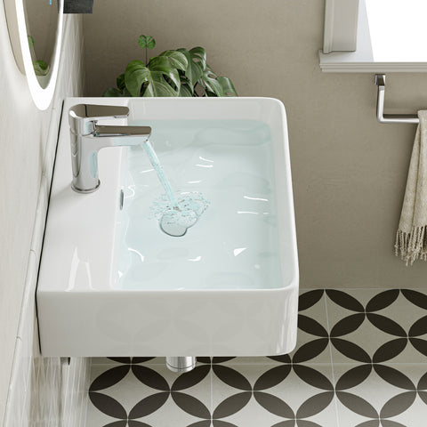 HOROW F10A-S6042 Waschbecken 60 cm mit Hahnloch & Überlauf