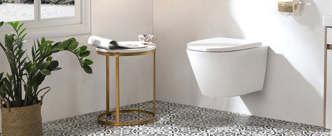 HOROW UG10R Wand-WC mit Absenkautomatik | Leise Spülung & Wassersparend | Superspin | 53,9 cm – Weiß
