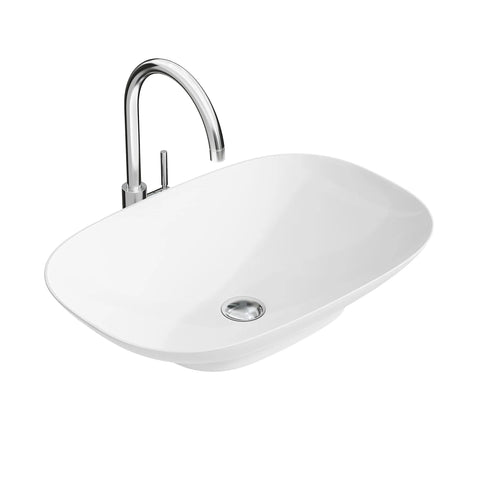 HOROW F12A-S6040 Aufsatzwaschbecken, 60×40 cm, Weiß, Dünnrand, Nano-Beschichtung