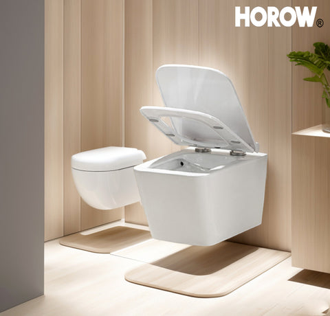 HOROW UG02 Spülrandloses Hänge-WC – Wand-WC mit Tiefspüler, Geruchsarm & Wassersparend