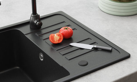 HOROW A09S-S5745B Granitspüle Schwarz 57×45 cm