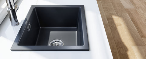 HOROW A02R-S4540B Granit Spüle Schwarz 45×40 cm