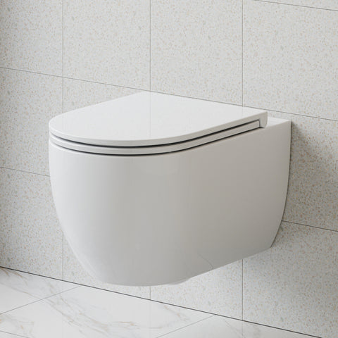 HOROW UG16R Spülrandloses Wand-WC mit Soft-Close-Deckel, 54×36×35,5 cm