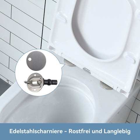 HOROW UG07S Spülrandloses Wand-WC aus Keramik – Mit Soft-Close-Sitz, Superspin-Spülung & Nano-Beschichtung