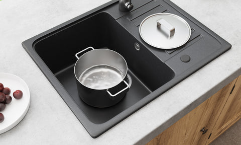 HOROW A09S-S5745B Granitspüle Schwarz 57×45 cm