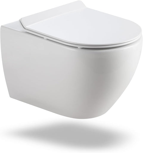 Hänge-WC Komplettset aus Keramik – Wand-WC mit Softclose Sitz & Nano-Beschichtung