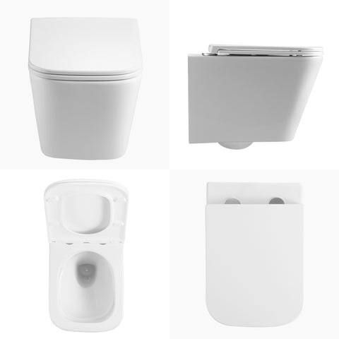 HOROW UG07S Spülrandloses Wand-WC aus Keramik – Mit Soft-Close-Sitz, Superspin-Spülung & Nano-Beschichtung