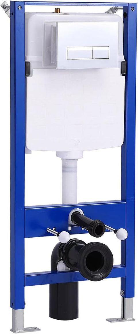 Vorwandelement WC Set mit Unterputz Spülkasten & Chrom Betätigungsplatte, HDPE, 50x10x114 cm