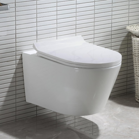 HOROW UG05R Spülrandloses Wand-WC aus Keramik mit abnehmbarem Soft-Close-Sitz
