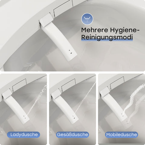 HOROW B0408 Elektrischer Dusch-WC Sitz – Intelligenter Bidet-Toilettensitz mit Absenkautomatik, Warmluft, Nachtlicht & einstellbarer Temperatur und Wasserdruck