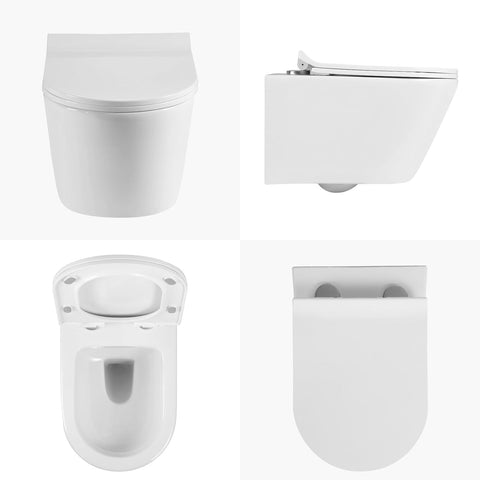 Spülrandloses Hänge-WC aus Keramik – Wand-WC mit abnehmbarem Softclose-Sitz