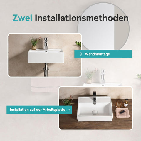 Aufsatzwaschbeckecken Keramik Eckig - Kleines Gäste-WC Waschtisch