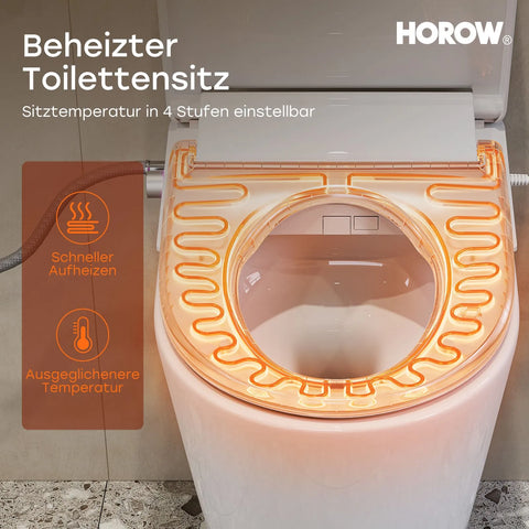 HOROW B0409 Dusch-WC Sitz mit Absenkautomatik & Mehreren Duschmodi usw.