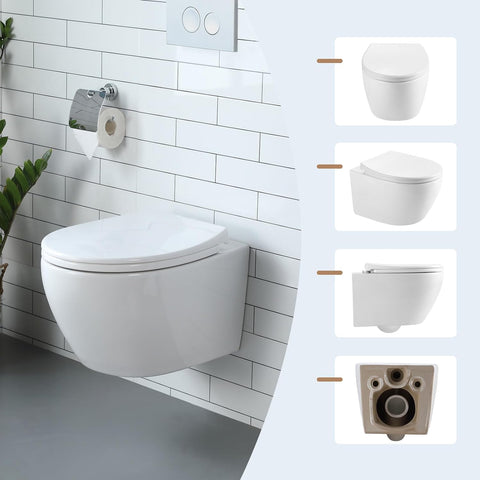 Hänge-WC Keramik mit Absenkautomatik & Superspin-Spülung
