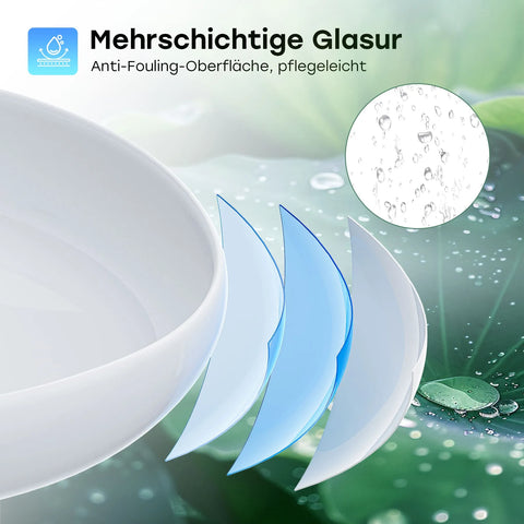 HOROW F12A-T4735  Aufsatzwaschbecken ohne Hahnloch & Überlauf, 47×35 cm Weiß Keramik