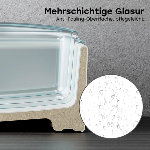 HOROW F12A-R4242 Rundes Aufsatzwaschbecken, 42 cm, Weiß, Hahnloch & Überlauf